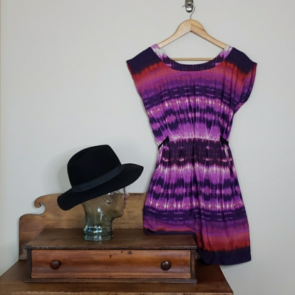 BeBop Dresses & Skirts - BebBop Tie Dye Purple Midi Dress Pockets Size Medium